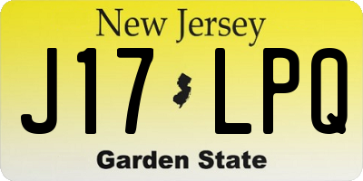 NJ license plate J17LPQ