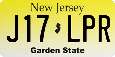 NJ license plate J17LPR