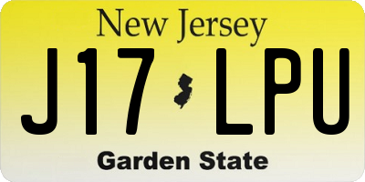 NJ license plate J17LPU