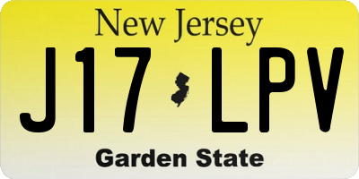 NJ license plate J17LPV