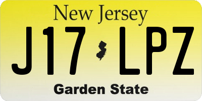 NJ license plate J17LPZ