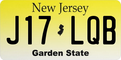 NJ license plate J17LQB