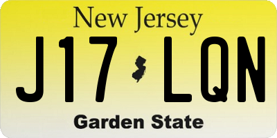 NJ license plate J17LQN