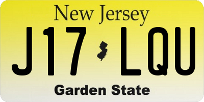 NJ license plate J17LQU