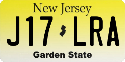 NJ license plate J17LRA