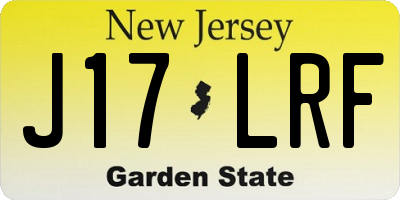 NJ license plate J17LRF