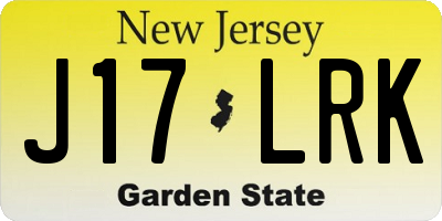 NJ license plate J17LRK