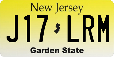 NJ license plate J17LRM