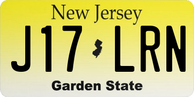 NJ license plate J17LRN