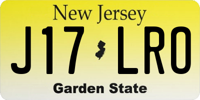 NJ license plate J17LRO
