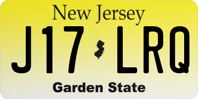 NJ license plate J17LRQ
