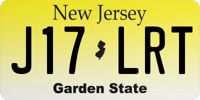 NJ license plate J17LRT