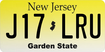 NJ license plate J17LRU
