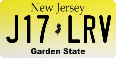 NJ license plate J17LRV