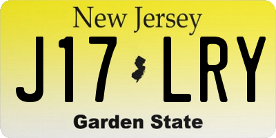 NJ license plate J17LRY