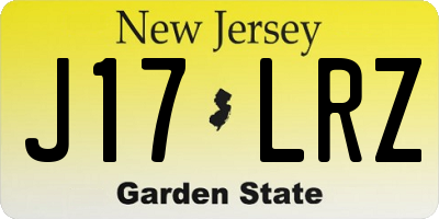 NJ license plate J17LRZ