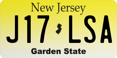 NJ license plate J17LSA