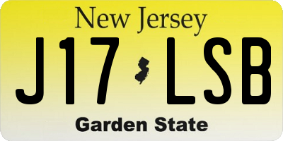 NJ license plate J17LSB