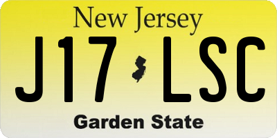 NJ license plate J17LSC