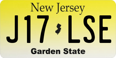 NJ license plate J17LSE