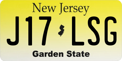 NJ license plate J17LSG