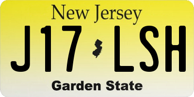 NJ license plate J17LSH