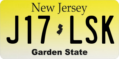 NJ license plate J17LSK