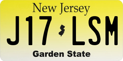 NJ license plate J17LSM