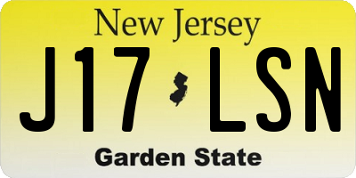 NJ license plate J17LSN