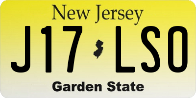 NJ license plate J17LSO