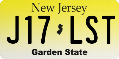 NJ license plate J17LST
