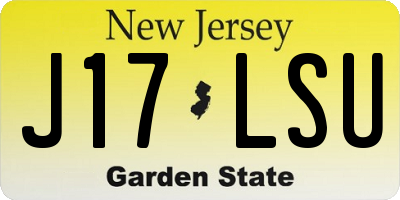 NJ license plate J17LSU