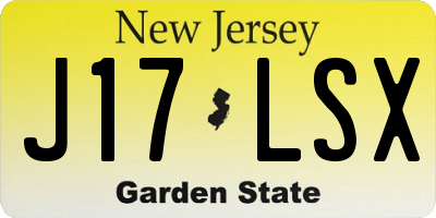 NJ license plate J17LSX