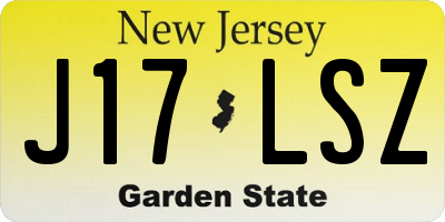NJ license plate J17LSZ