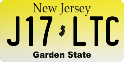 NJ license plate J17LTC