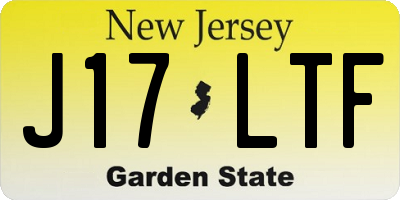NJ license plate J17LTF