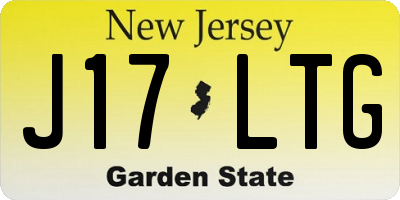 NJ license plate J17LTG