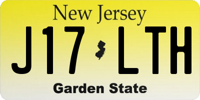 NJ license plate J17LTH
