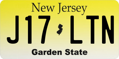 NJ license plate J17LTN
