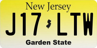 NJ license plate J17LTW
