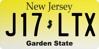 NJ license plate J17LTX