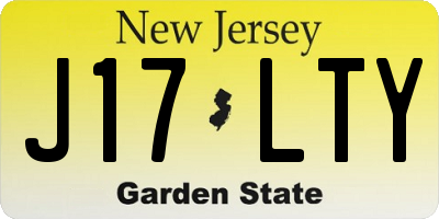 NJ license plate J17LTY