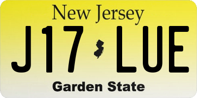NJ license plate J17LUE