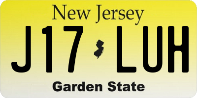 NJ license plate J17LUH