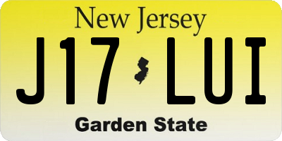 NJ license plate J17LUI