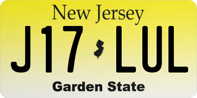 NJ license plate J17LUL