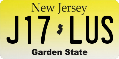 NJ license plate J17LUS