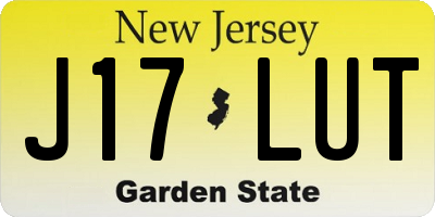 NJ license plate J17LUT