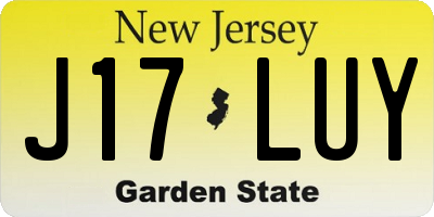 NJ license plate J17LUY