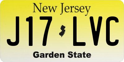 NJ license plate J17LVC